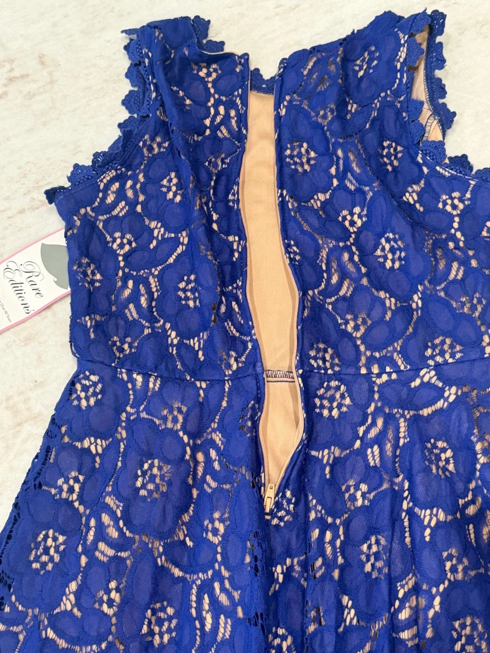 Rare Editions Royal Blue Lace A-Line Skirt- NWT